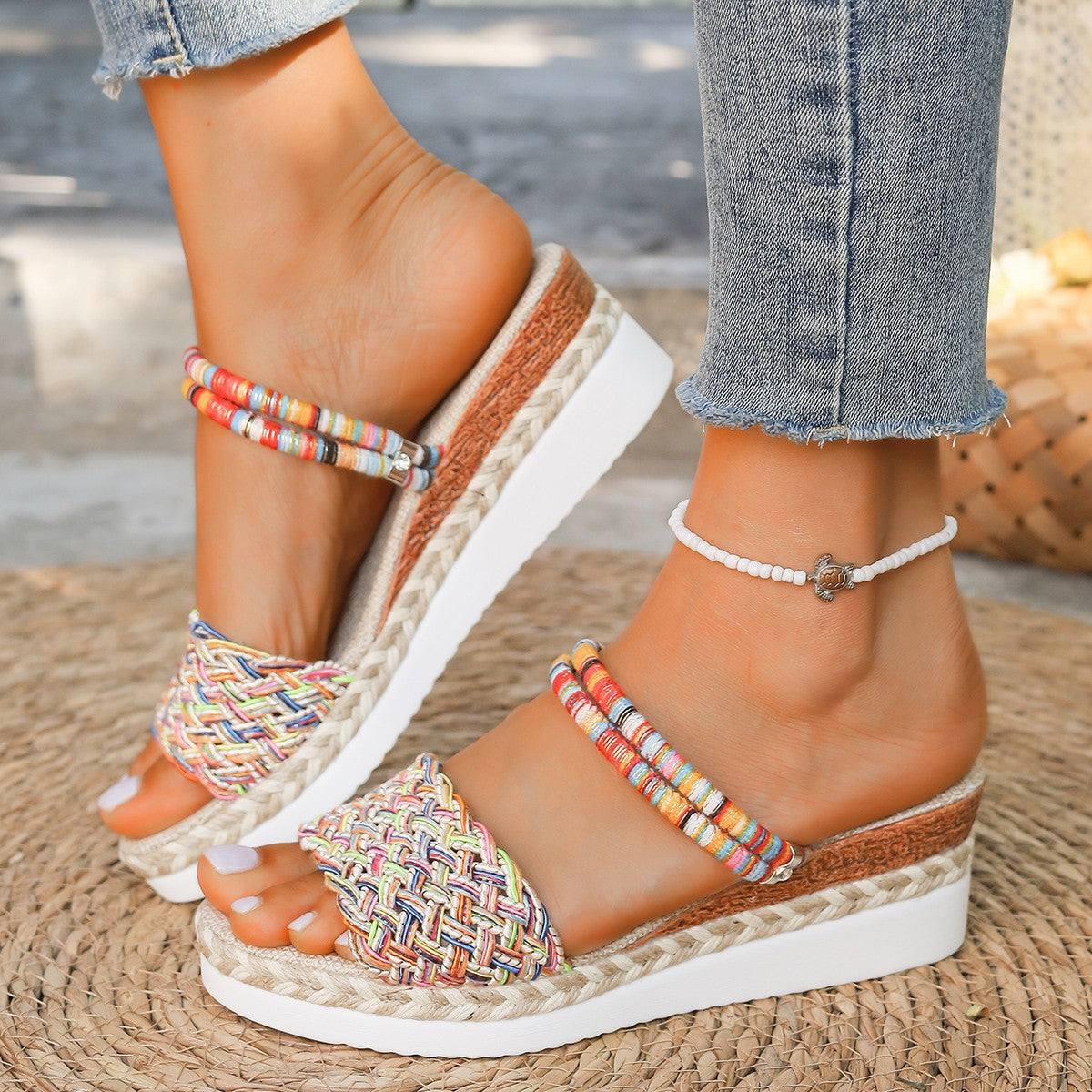 Women's Single-strap Buckle Wedge Sandals