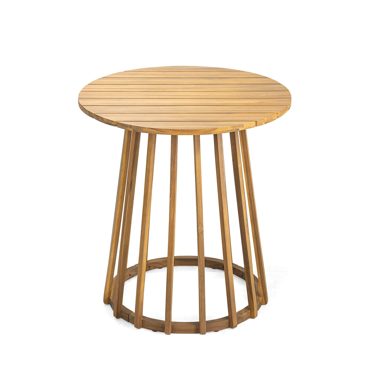 Outdoor Round Top Table - Light Brown