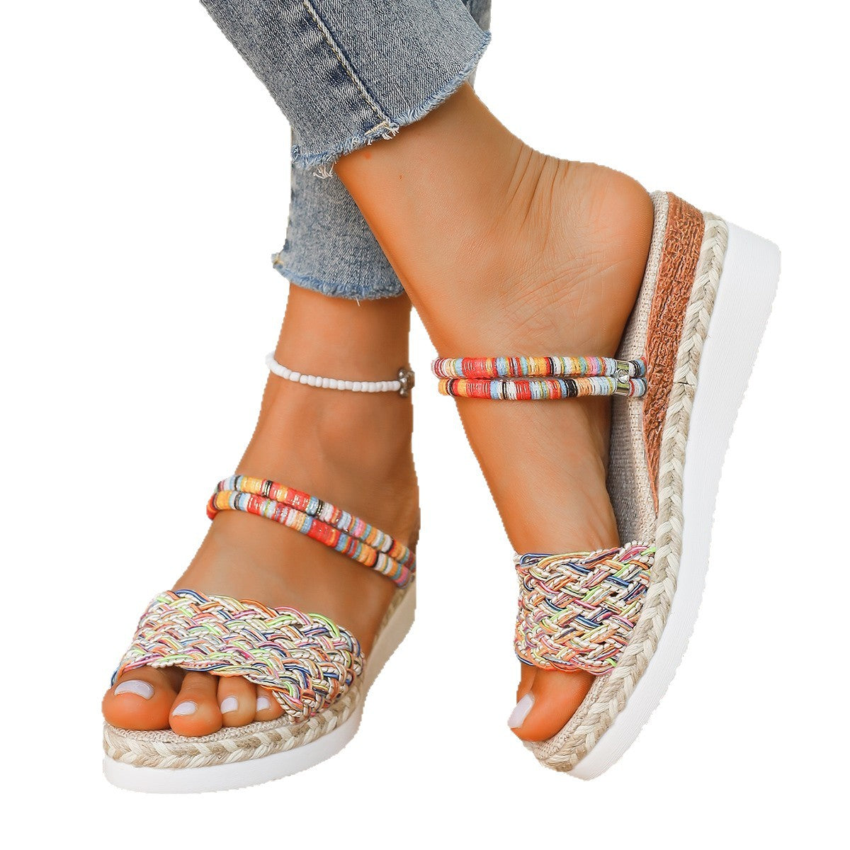 Women's Single-strap Buckle Wedge Sandals