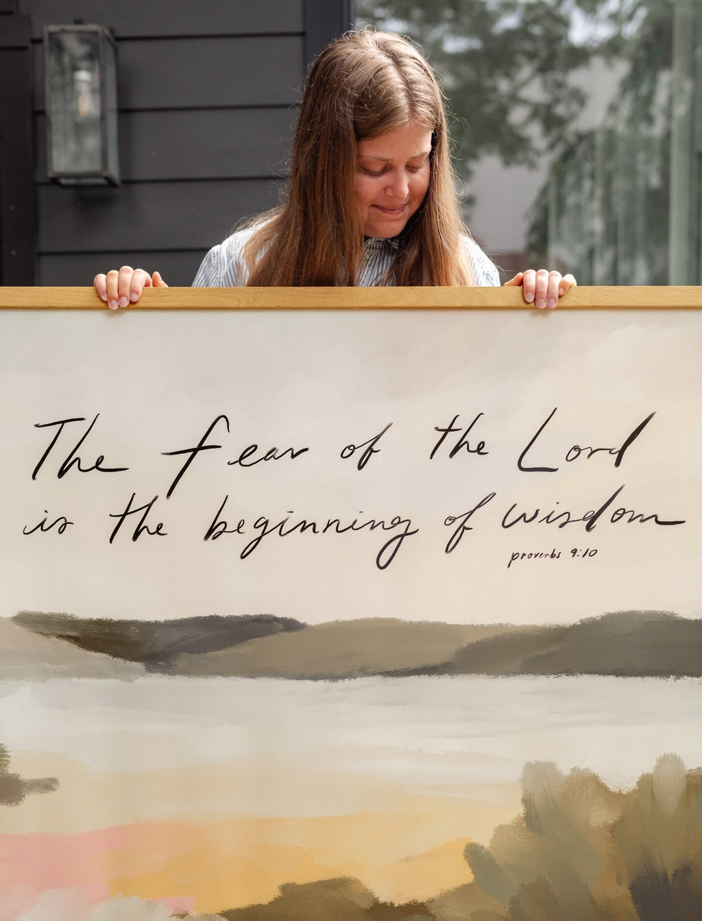 Large Canvas with Banner Wood: Fear of the Lord