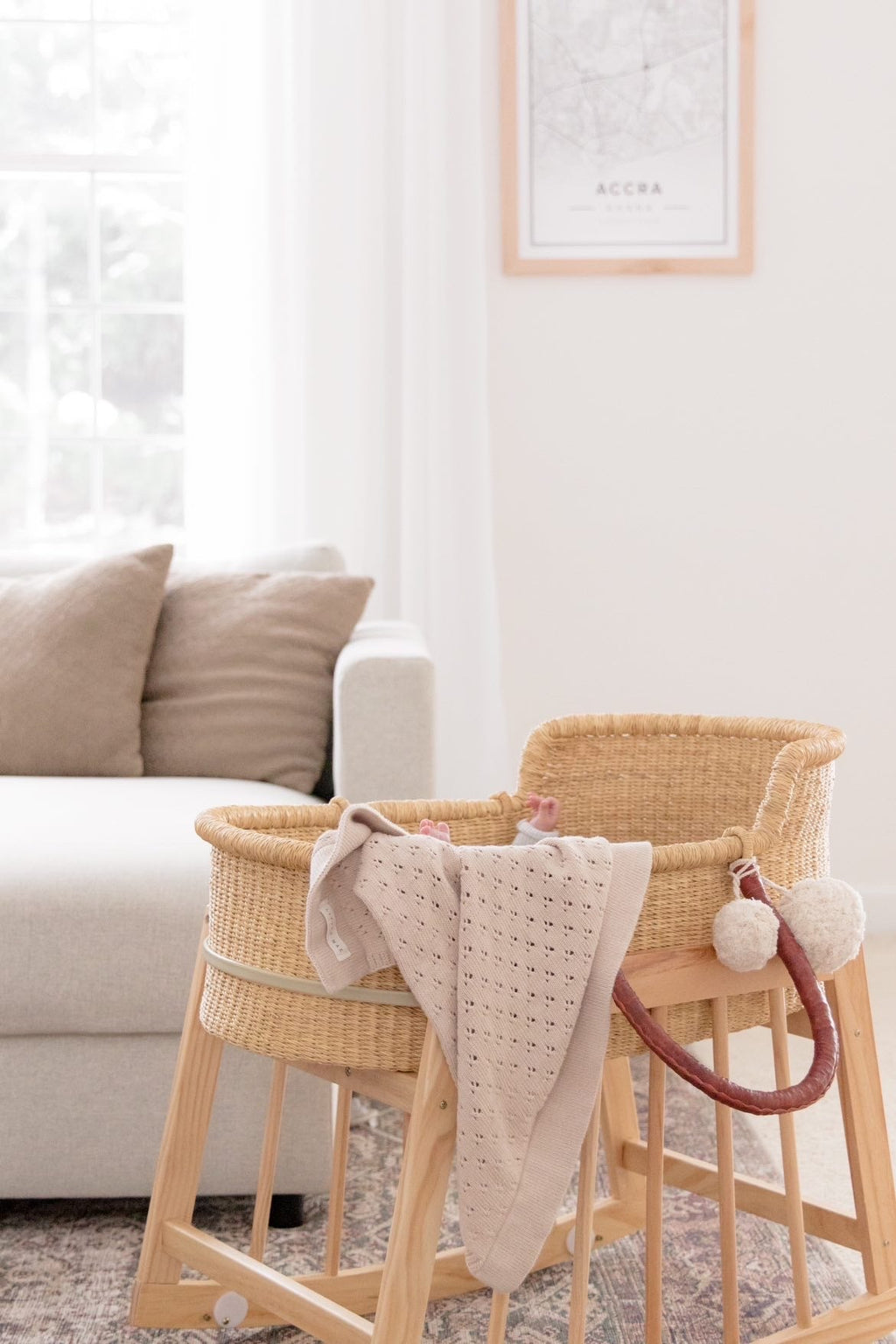 Toffee Pointelle Knit Blanket