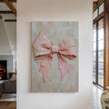 Soft Pink Bow – Textured Wall Art