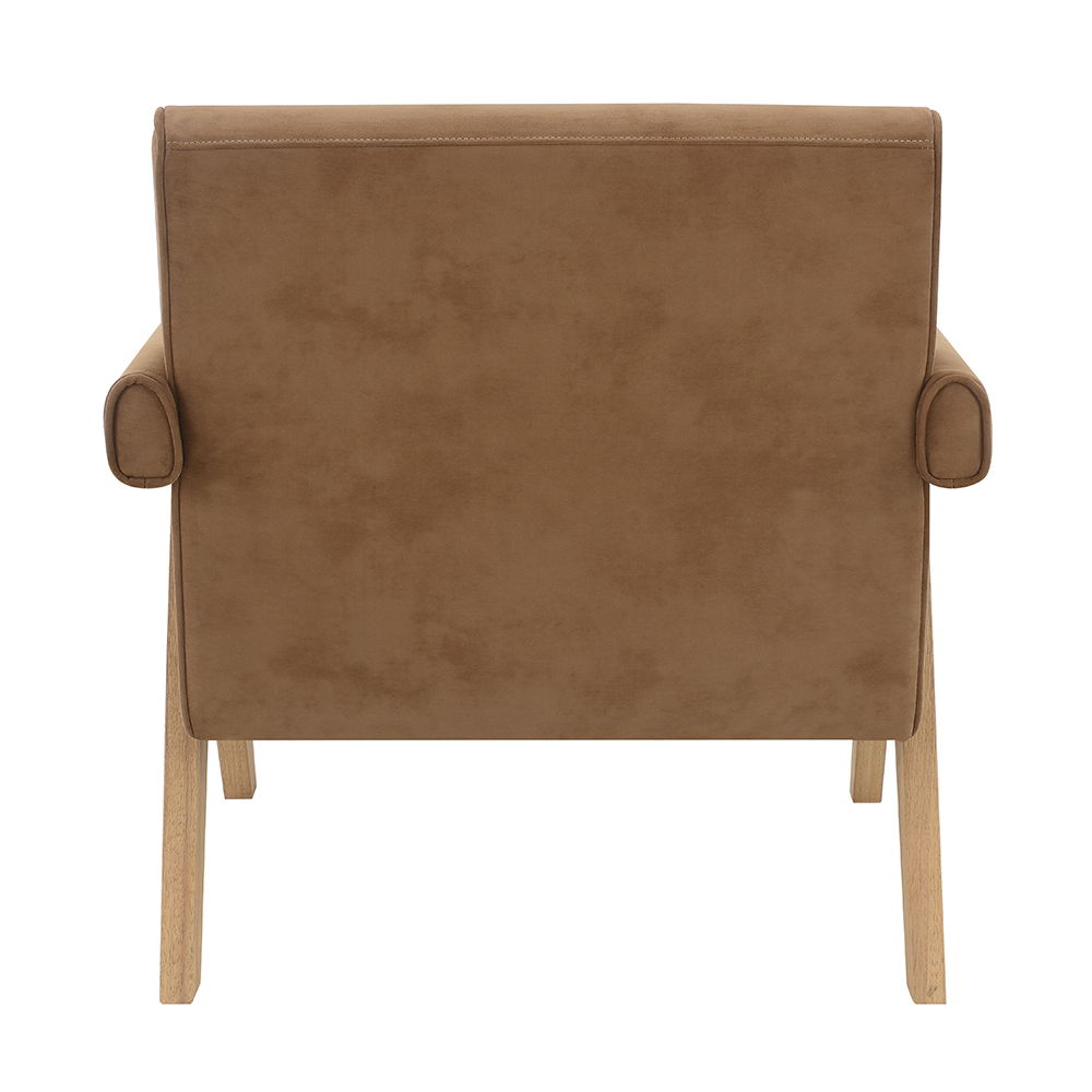 Zoey - Accent Chair - Chocolate Suede & Oak
