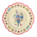Melamine Vintage Dinner Plate with Nathalie Lété  Print - Neon Pink