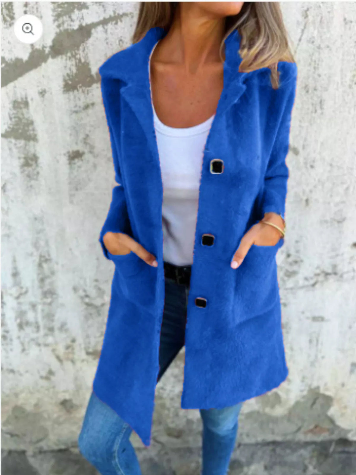 Full Size Button-Down Long Sleeve Longline Coat