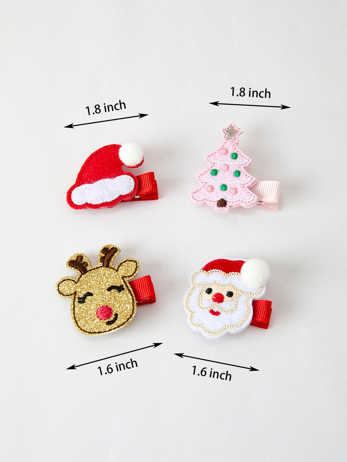 Winter Christmas Girls Hair Clips 1.8 Inch