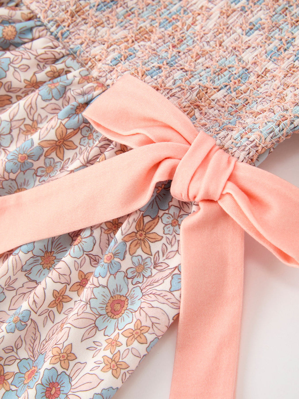 Floral Smocked Ruffle Neck Dress