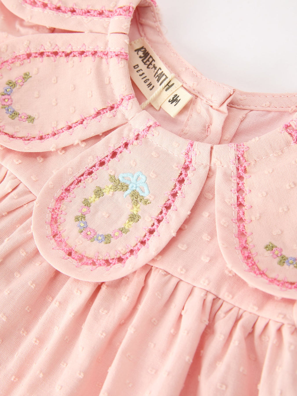 Peach Floral Embroidered Bloomer Set