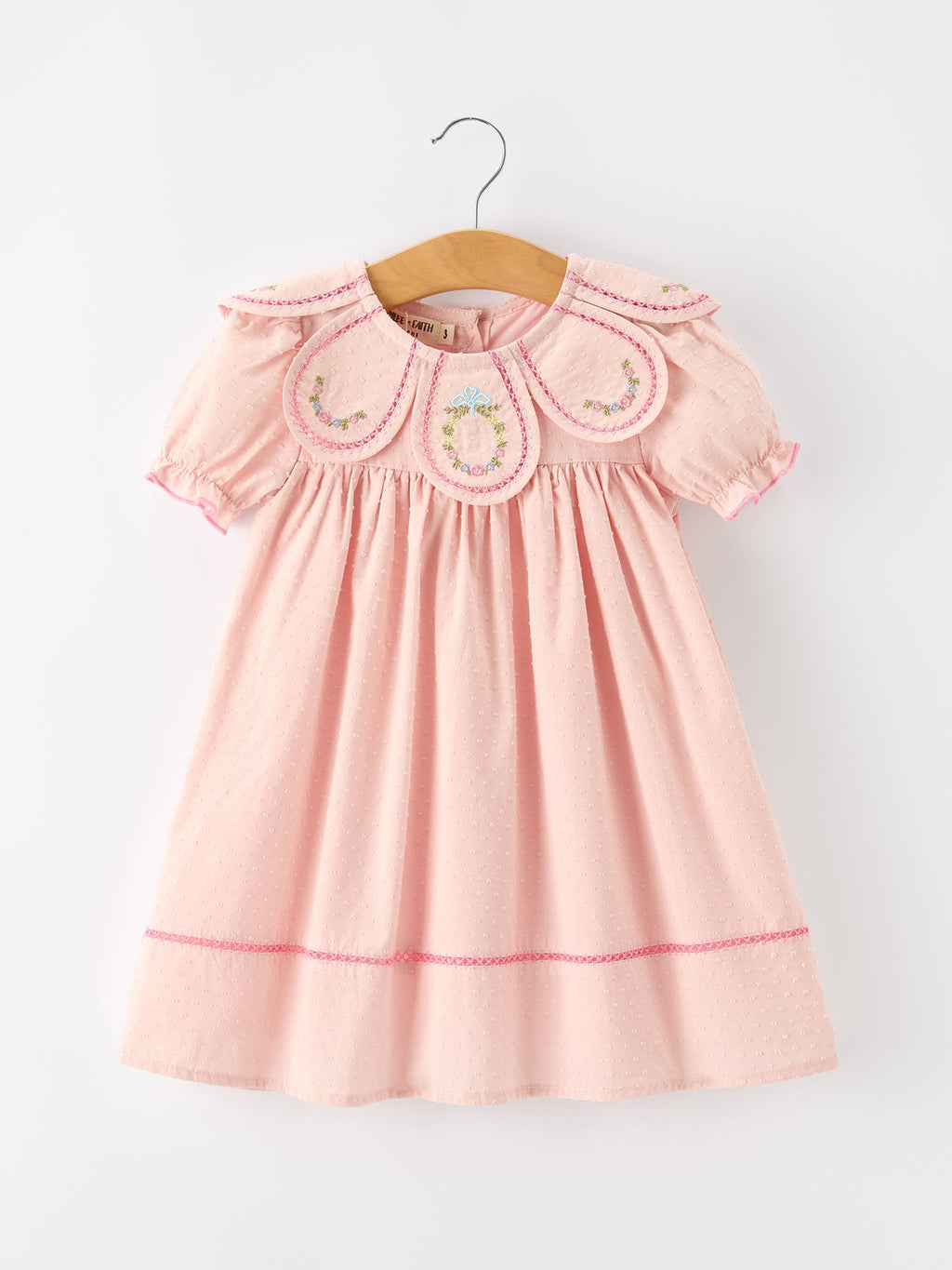 Peach Floral Embroidered Dress