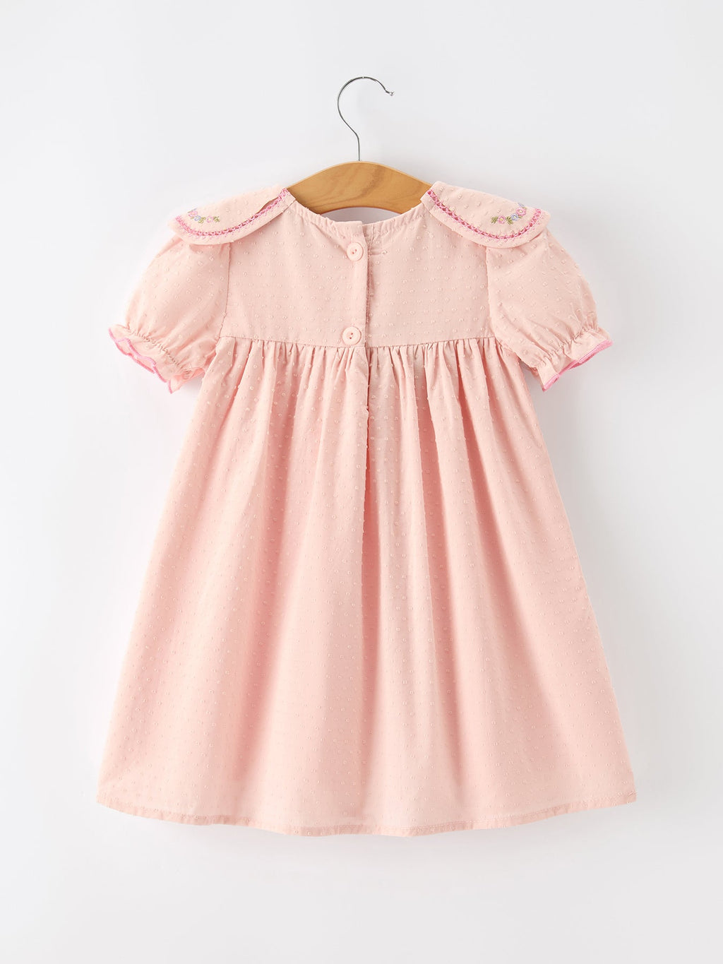 Peach Floral Embroidered Dress