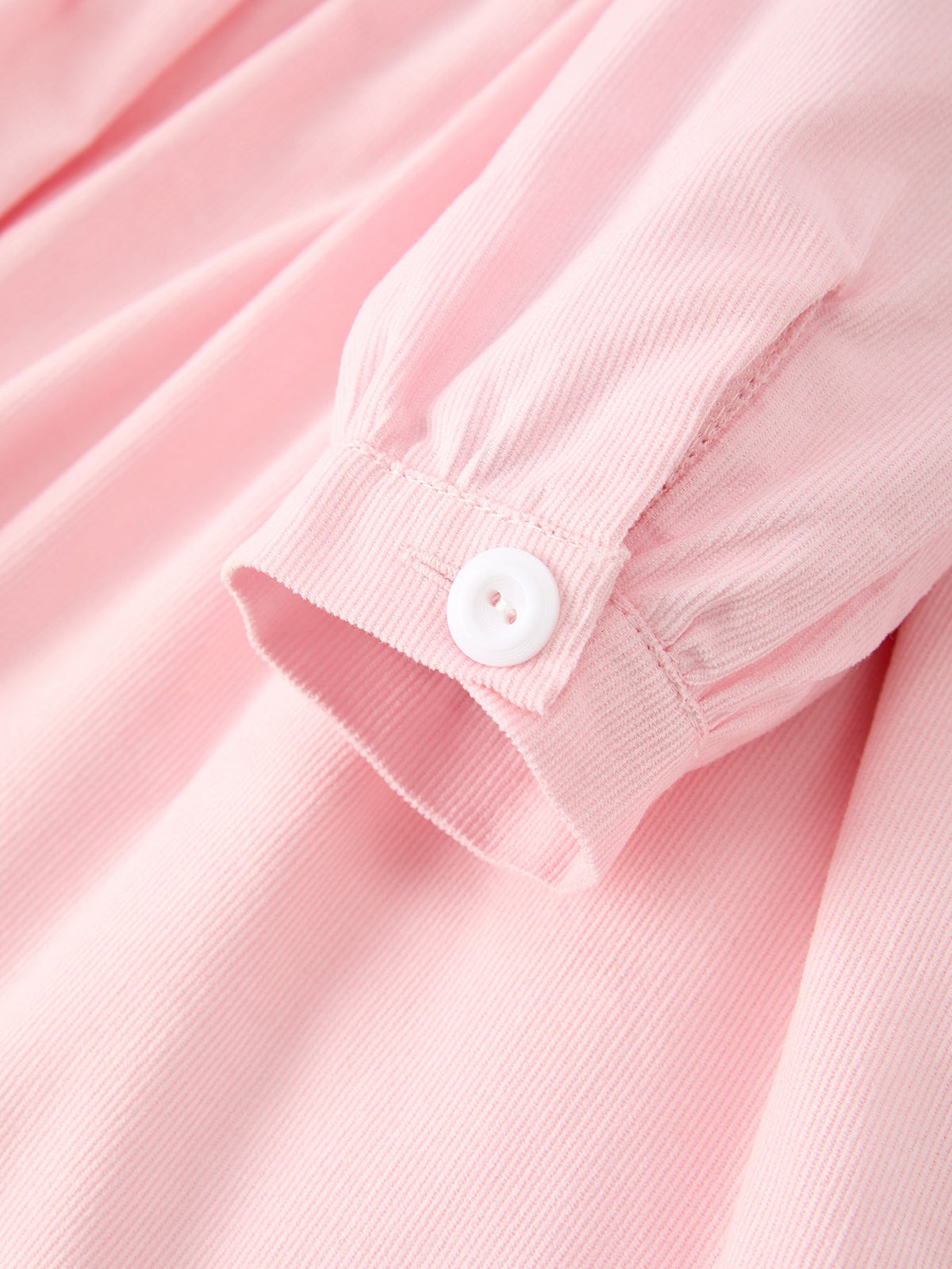 Pink Smocked Girls Corduroy Dress