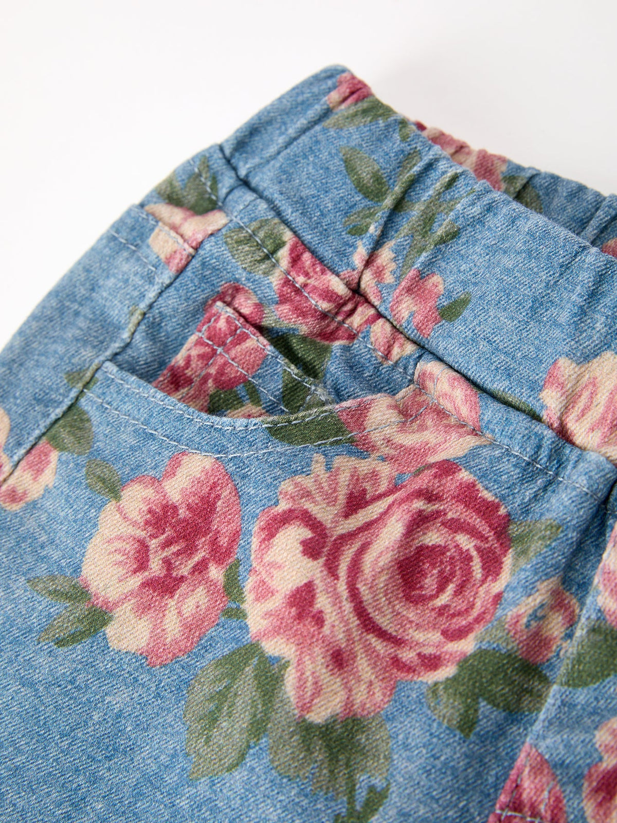 Floral Denim Bell Bottoms