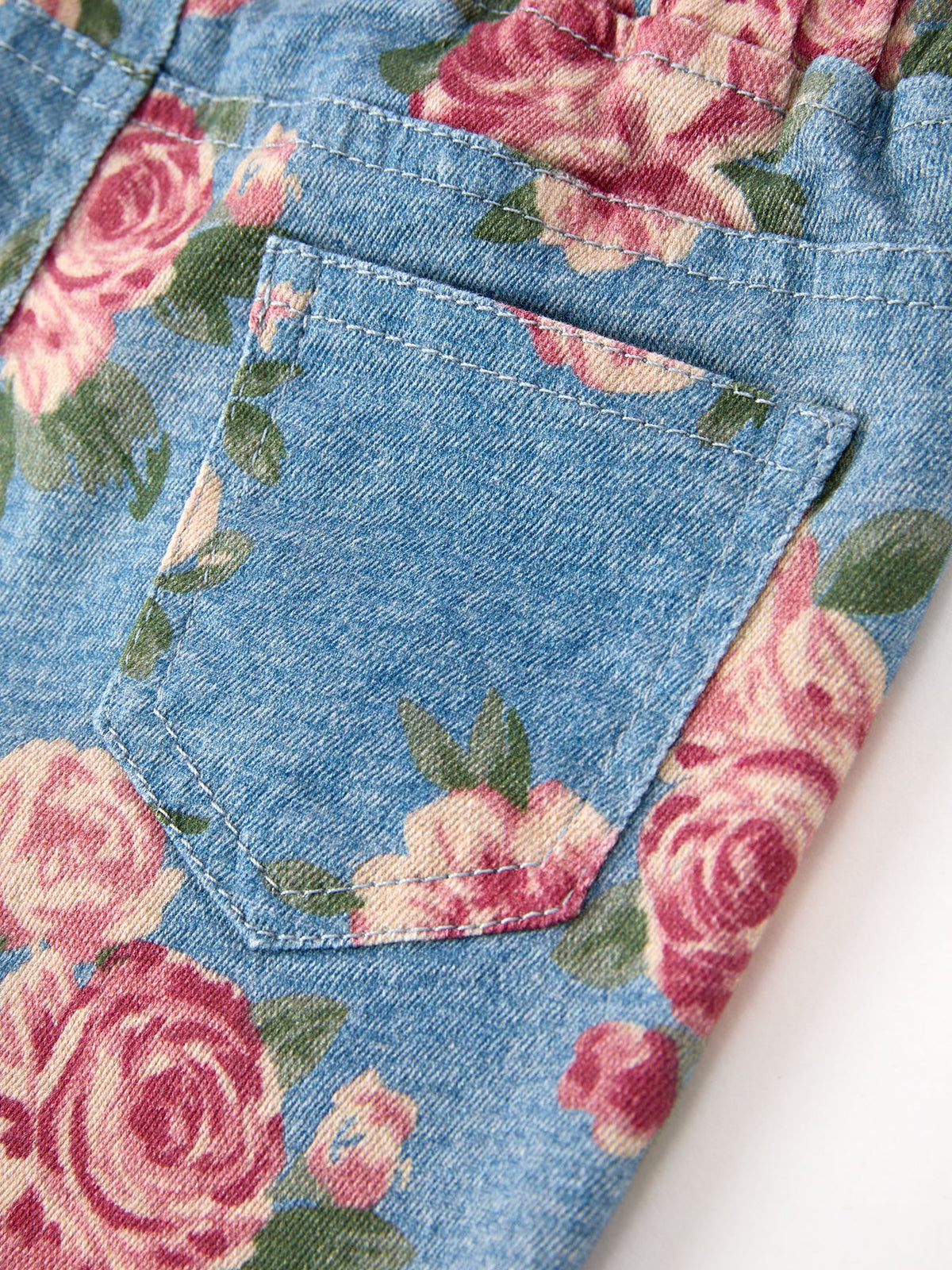 Floral Denim Bell Bottoms