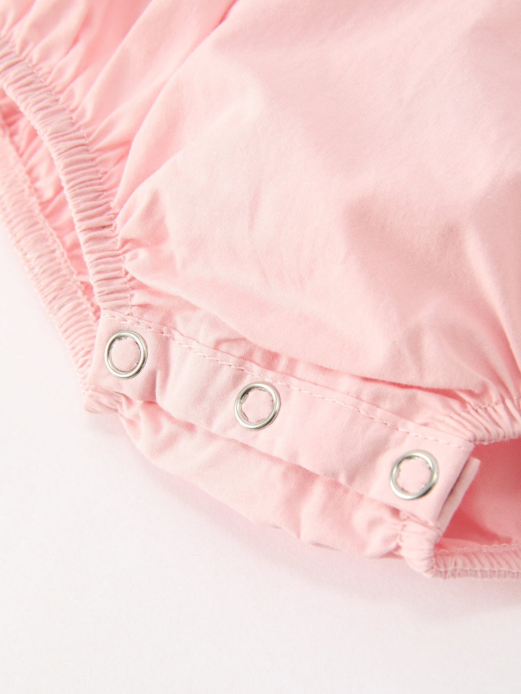Pink Floral Embroidered Smocked Bow Bubble Romper