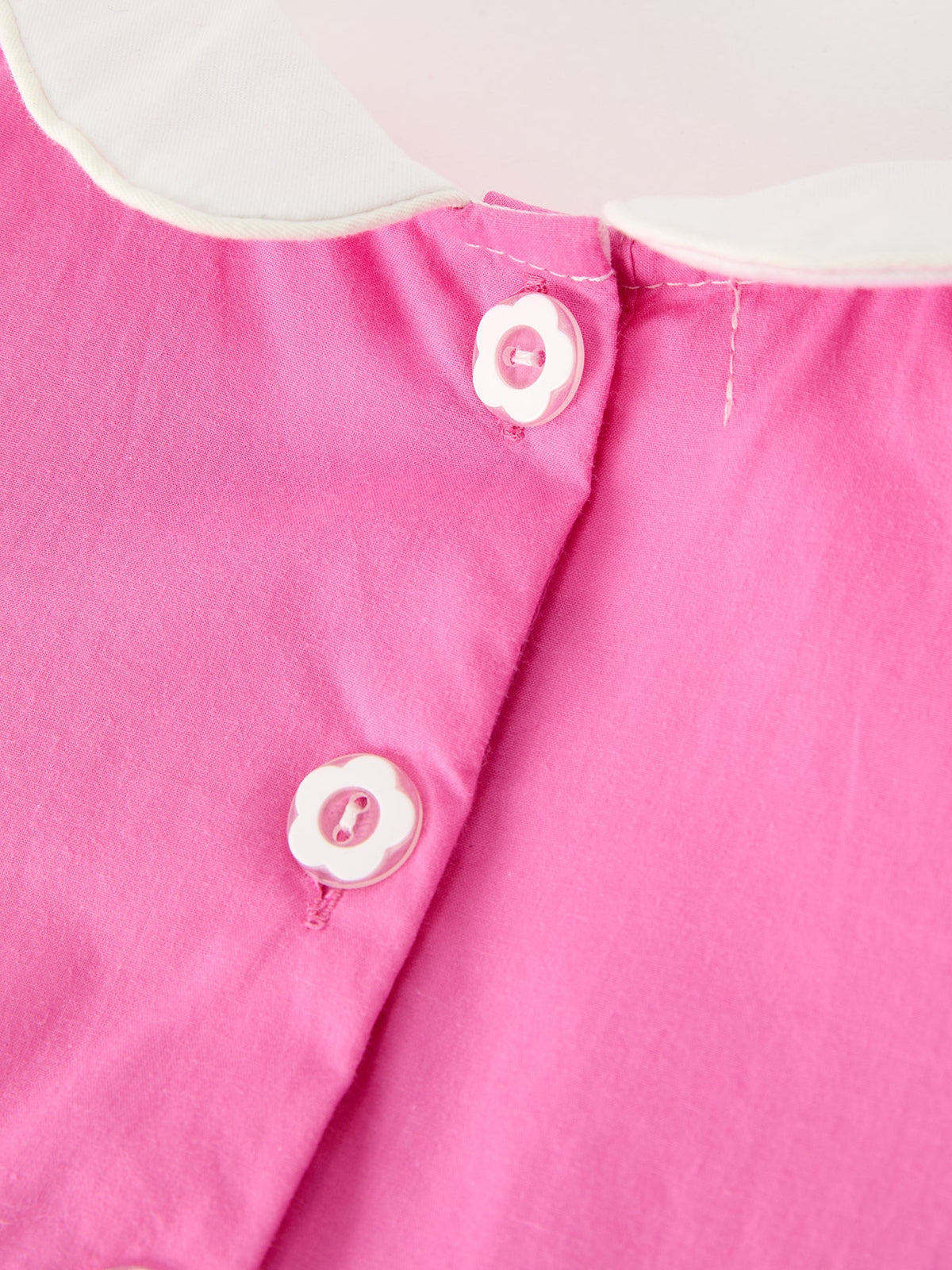 Hot Pink Floral Smocked Bow Bubble Romper