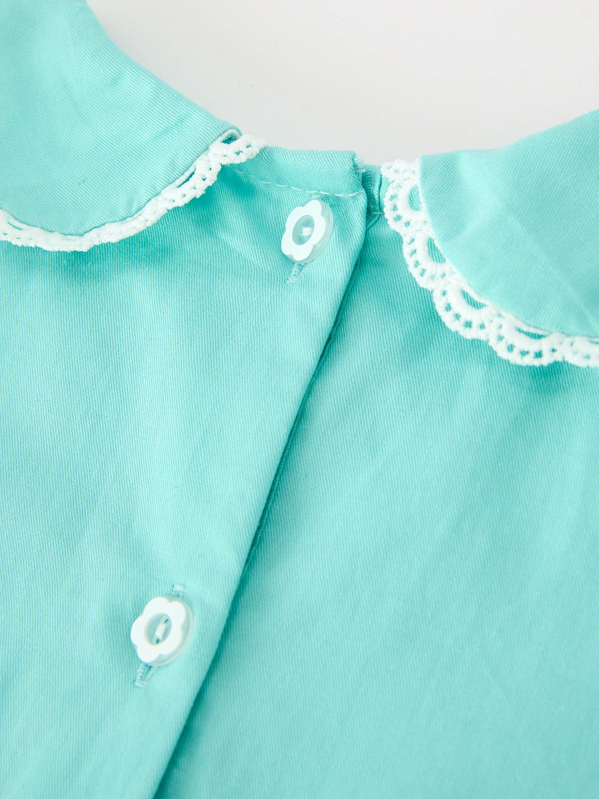 Aqua Floral Embroidered Smocked Dress