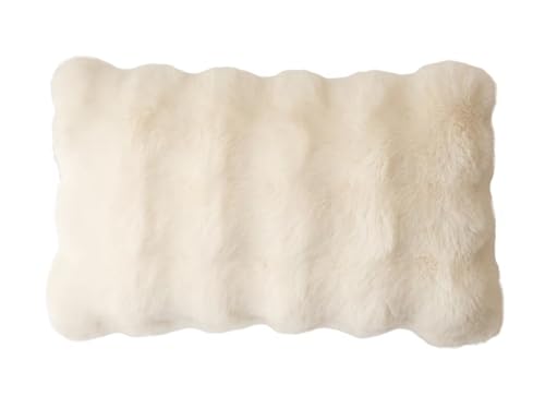 Faux Fur Throw Pillow  – Ivory