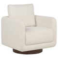 Iris Fabric Upholstered Swivel Accent Chair Ivory