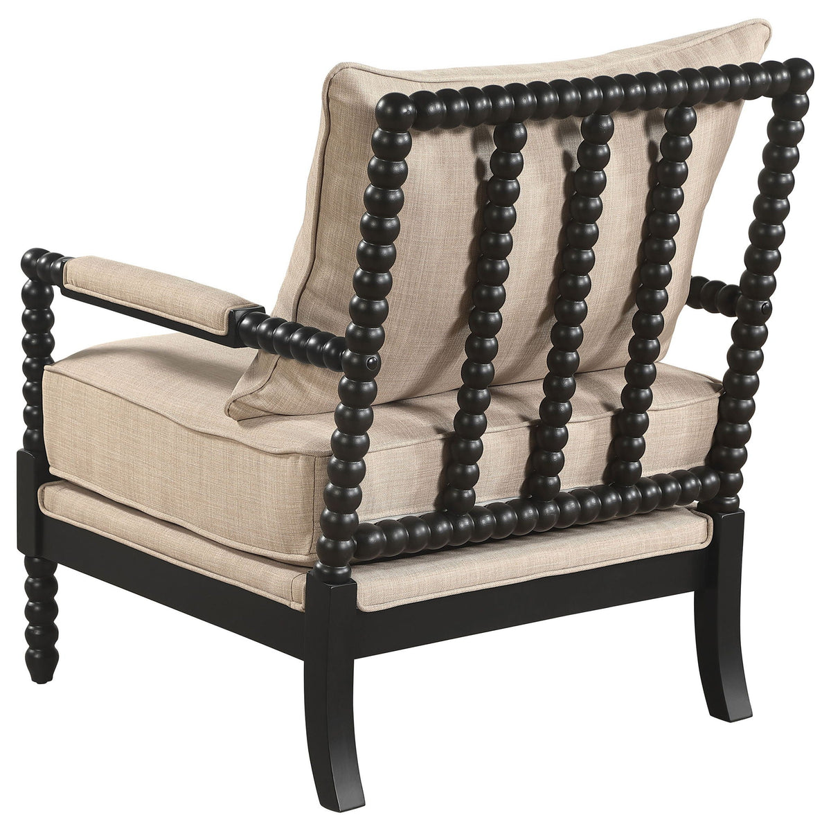 Blanchett Upholstered Bobbin Accent Chair Beige and Black