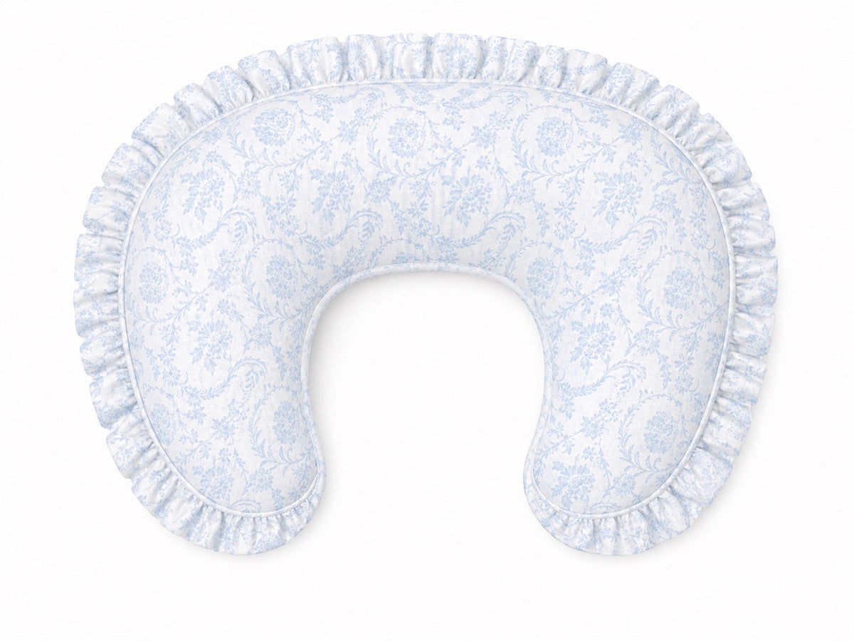 Blue Chinoiserie Ruffle Nursing Pillow Cover