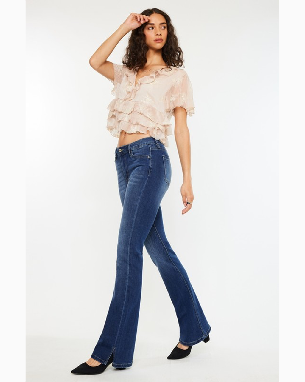 Eliza High Rise Slit Bootcut Jeans