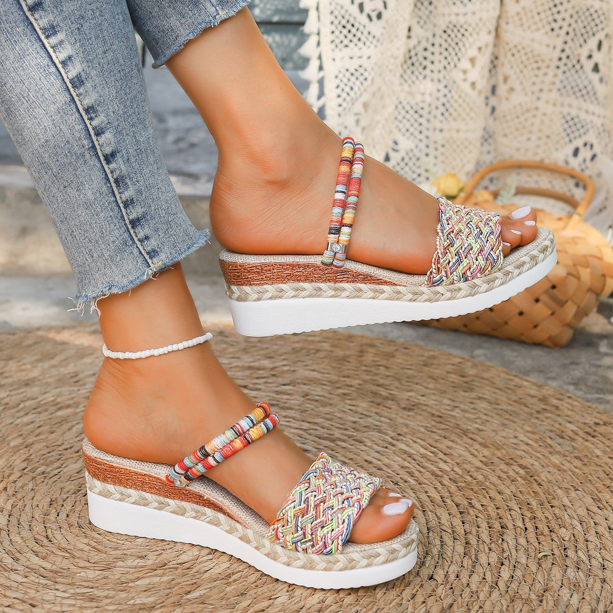Women's Single-strap Buckle Wedge Sandals