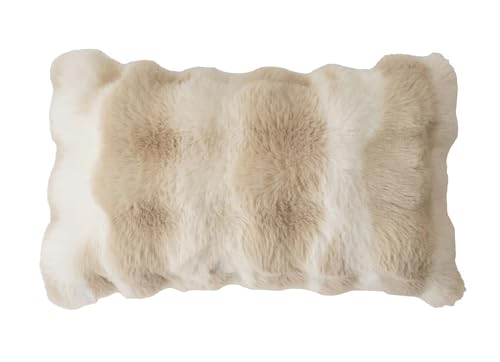 Faux Fur Throw Pillow  – Ivory