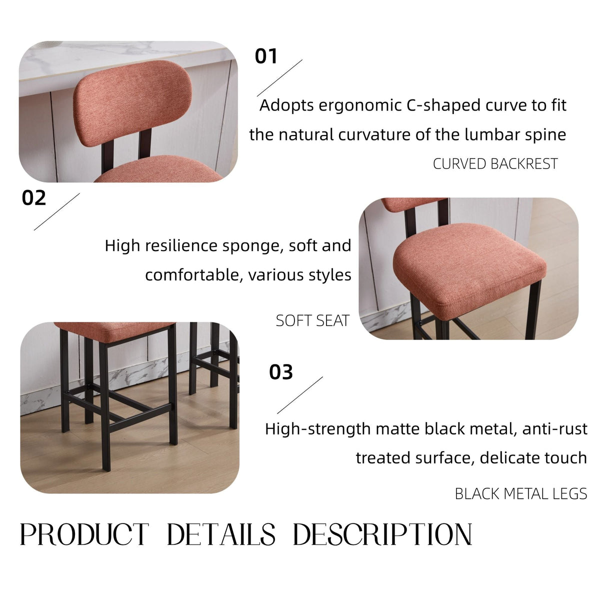 Modern Counter Height Stools (Set of 2)
