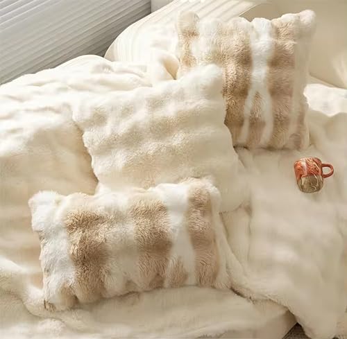Faux Fur Throw Pillow  – Ivory
