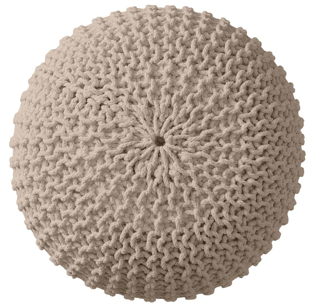 Cotton Classic Braid Pouf Ottoman