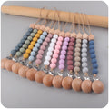 Beech wood pacifier clip
