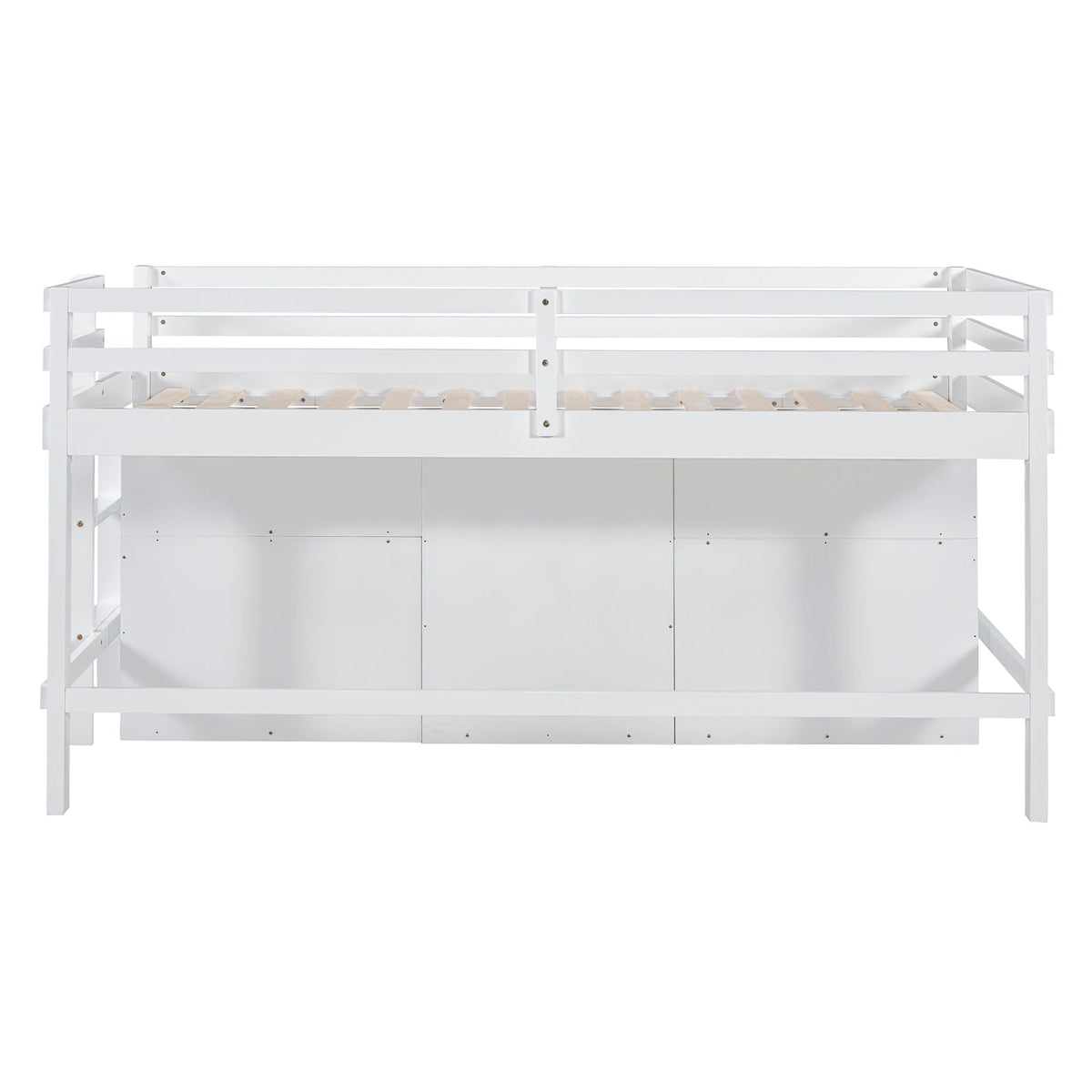 Loft Bed With 4 Drawers, Underneath Cabinet And Shelves