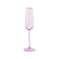 Kadra Kitchenware Vikko Decor VD-P8-LI Champagne Flute Glass, 8.5 oz, Lilac with Gold Rim Case of 24