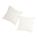 White Scalloped Pillow with Edge Detail - 18" x 18"