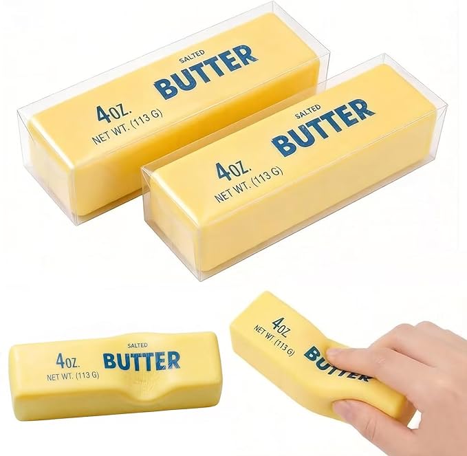 Slow Rising Squishy, Taba Squishy, Stress Balls, Stress Relief & Fidget Toys for ADHD, Soft Squeeze Toy for Figure Anxiety Sensory Gifts Hand Relax (2pcs Butter Stick)