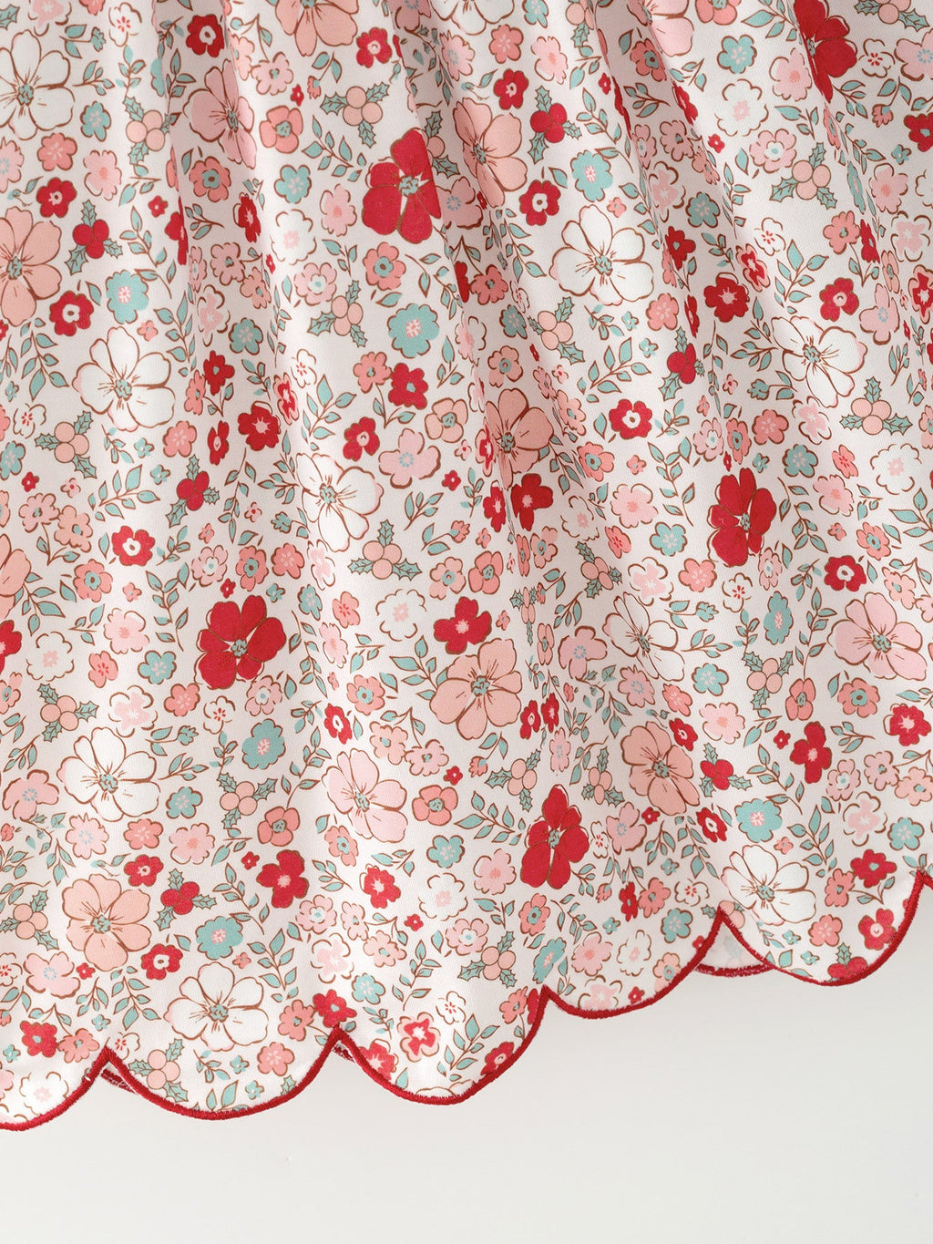 Christmas Red Candy Cane Bow Embroidery Dress