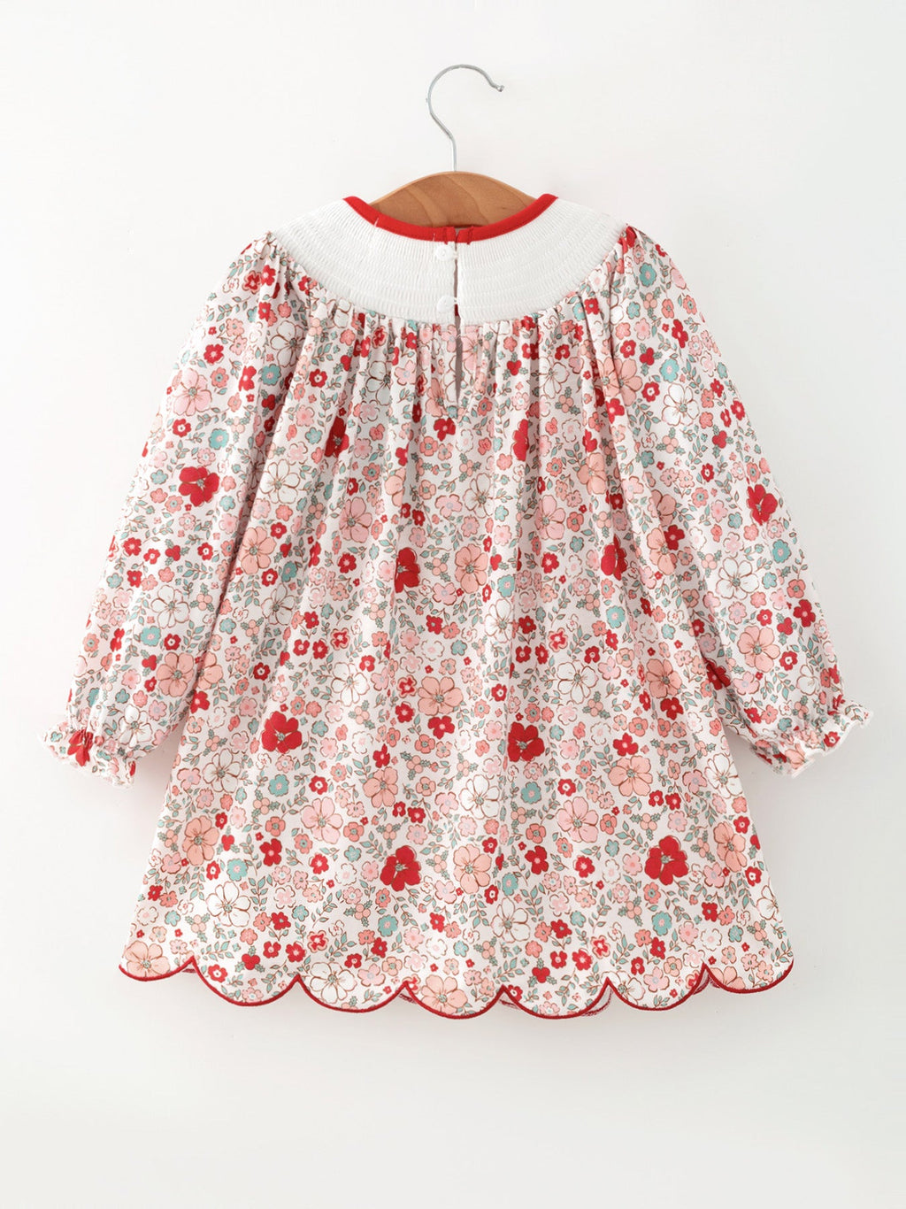 Christmas Red Candy Cane Bow Embroidery Dress