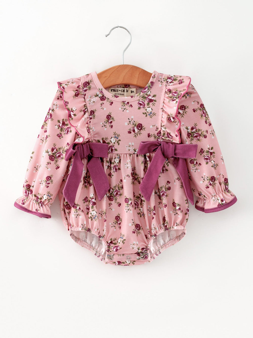Purple Floral Baby Girl Romper