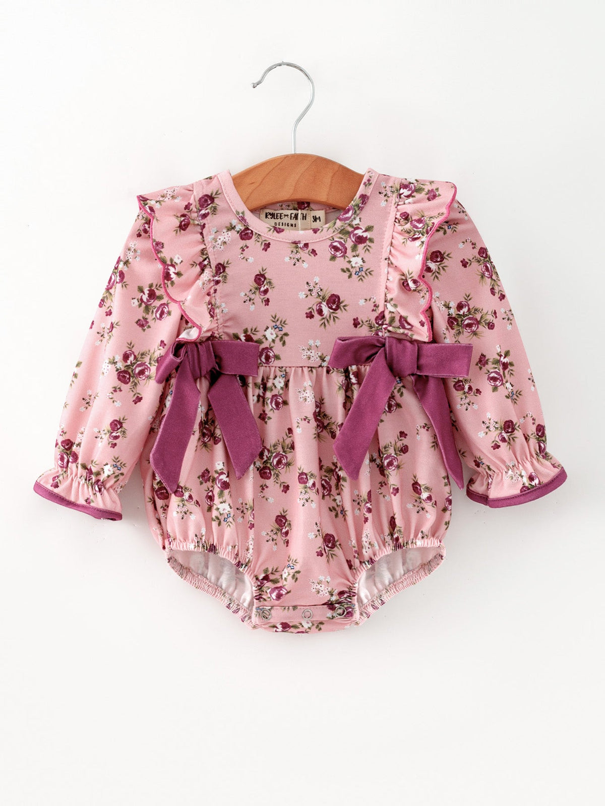Purple Floral Baby Girl Romper