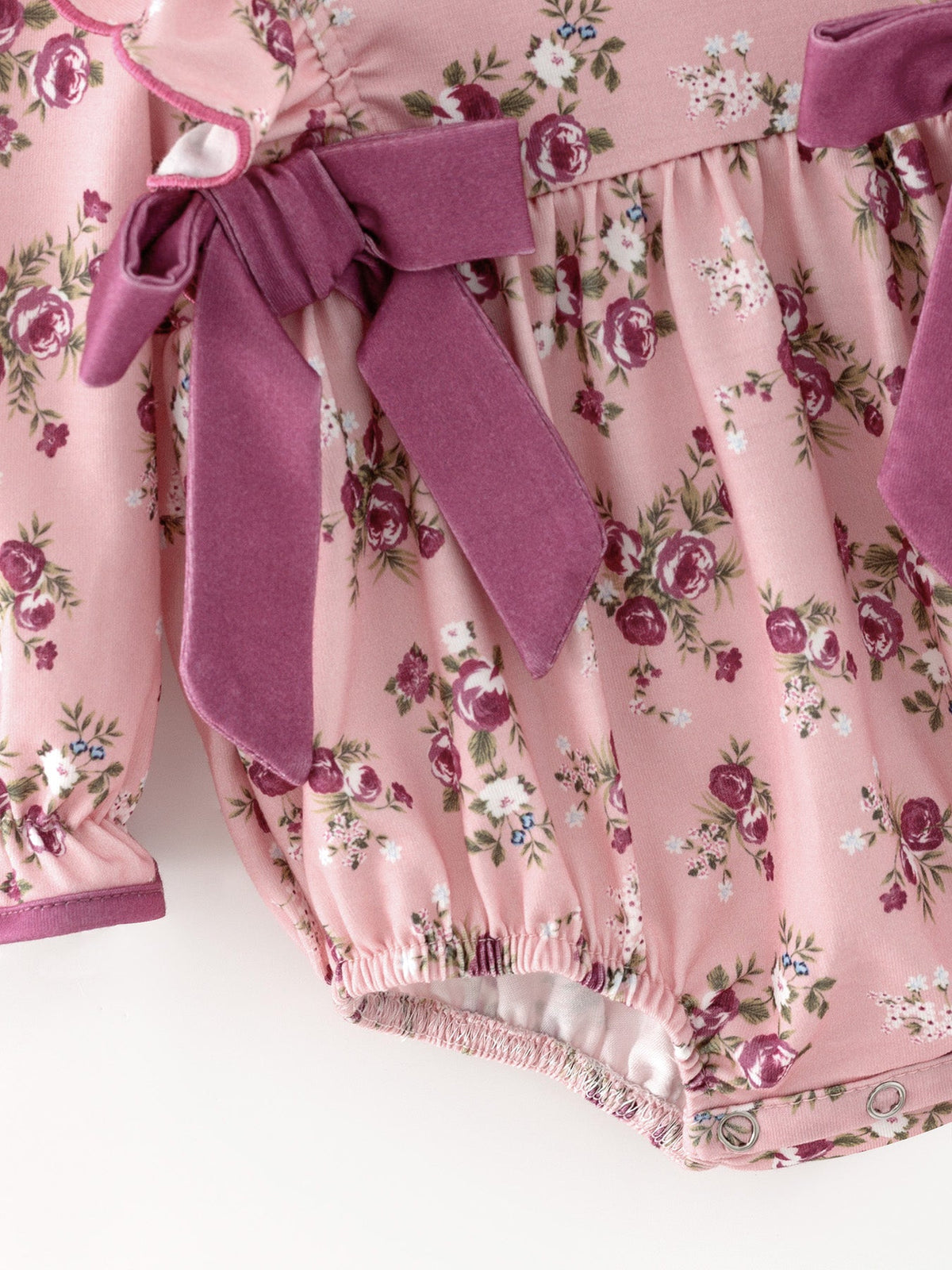 Purple Floral Baby Girl Romper