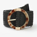 Pre-Order - Arrives July 5 - The Riviera Raffia Belt - Black
