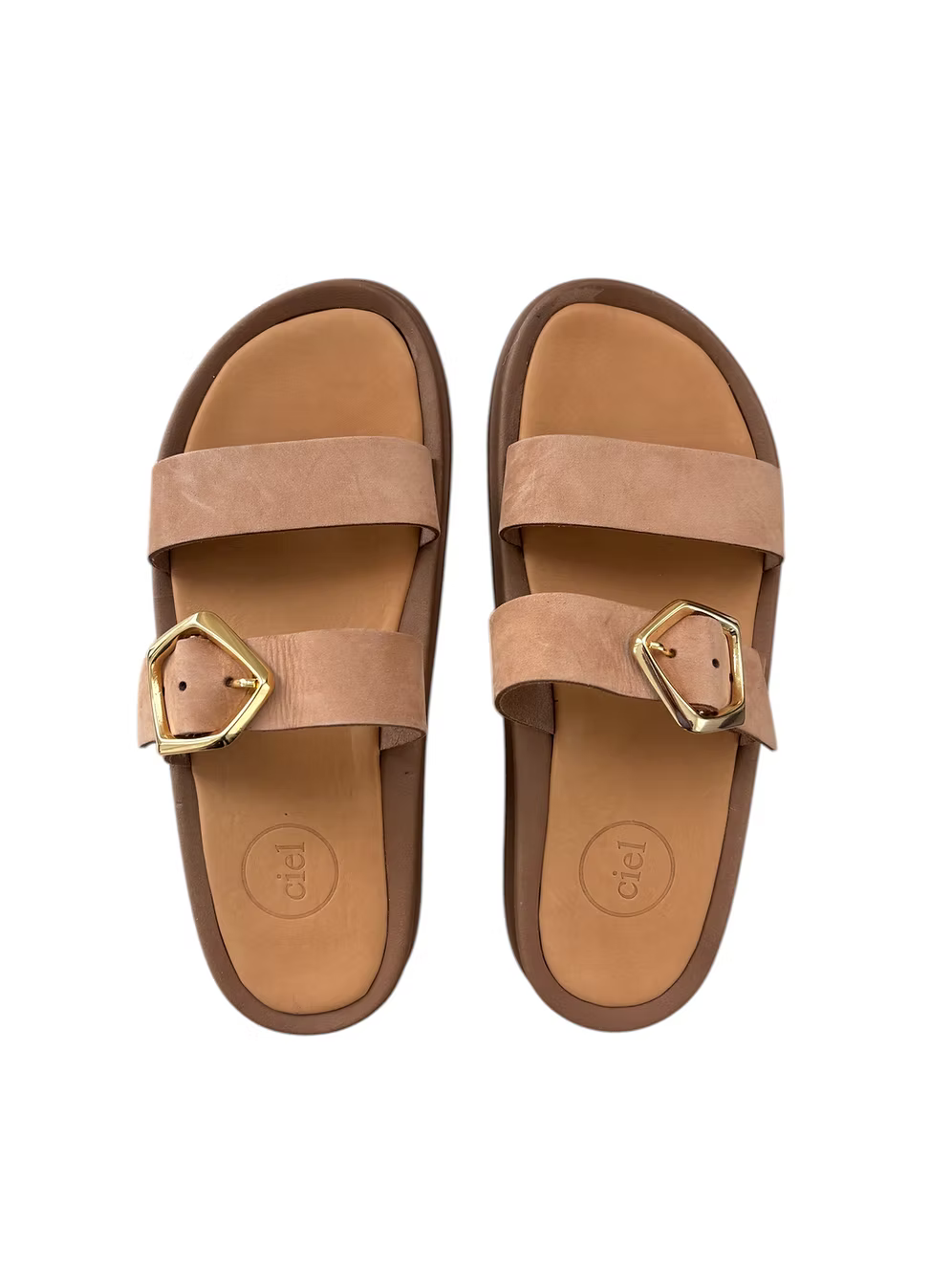 NUBUCK LEATHER SLIDE SANDALS