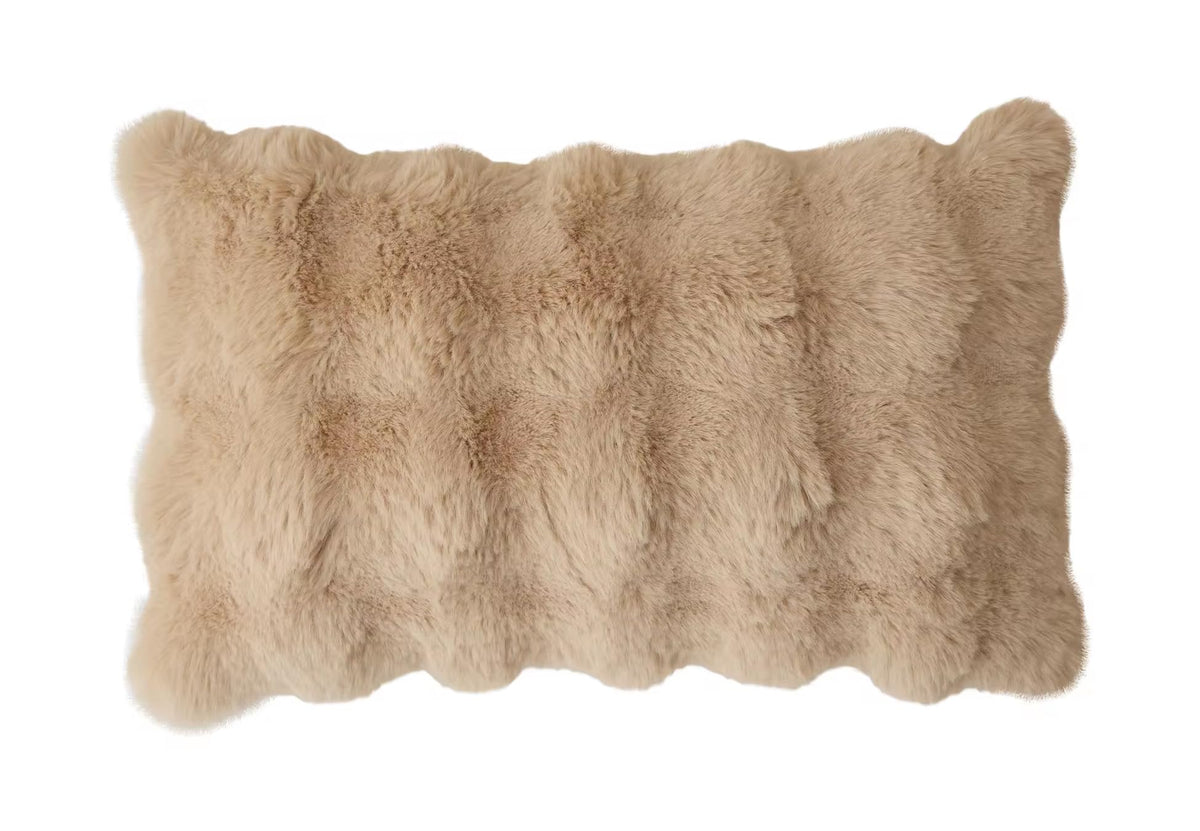 Faux Fur Throw Pillow  – Ivory