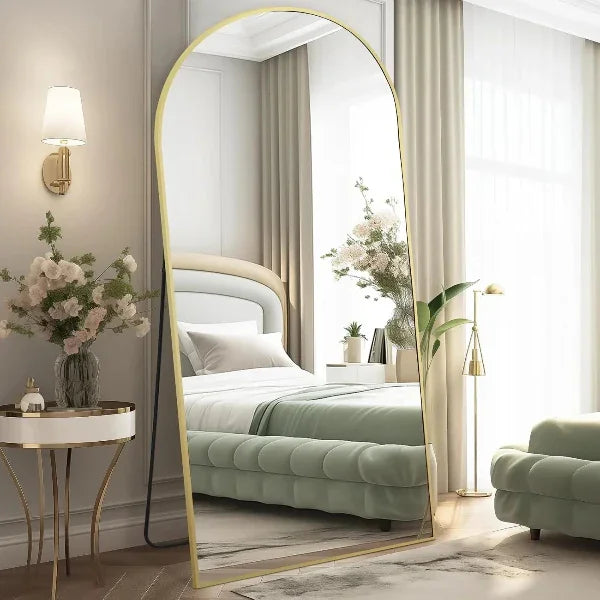 Large Arched Mirror - Gold Frame