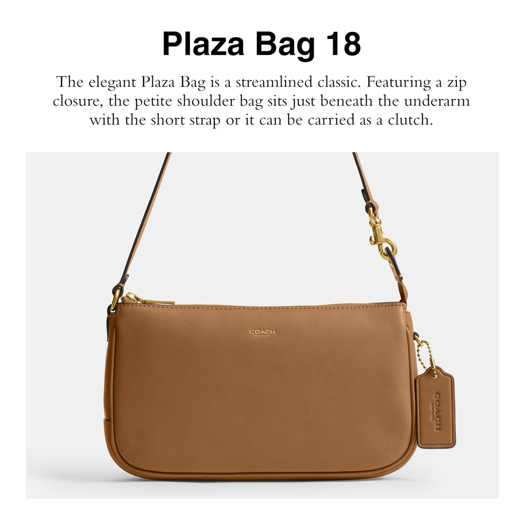 Coach Women's Natural Grain Leather Plaza Bag