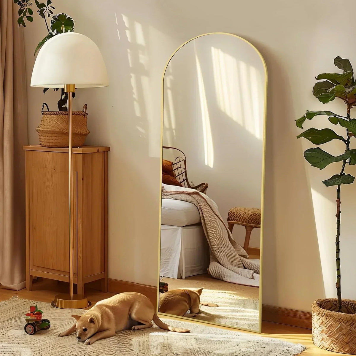 Large Arched Mirror - Gold Frame
