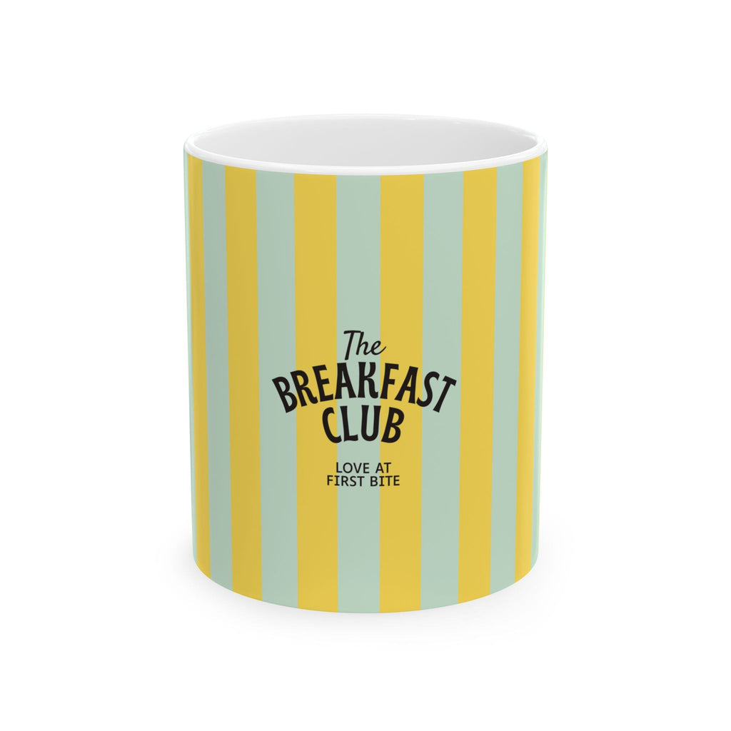 Ceramic Mug — "The Breakfast Club" Yellow Striped Coffee Mug (11oz & 15oz)