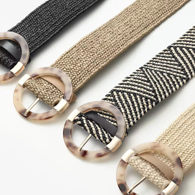 The Riviera Raffia Belt - Natural Sand