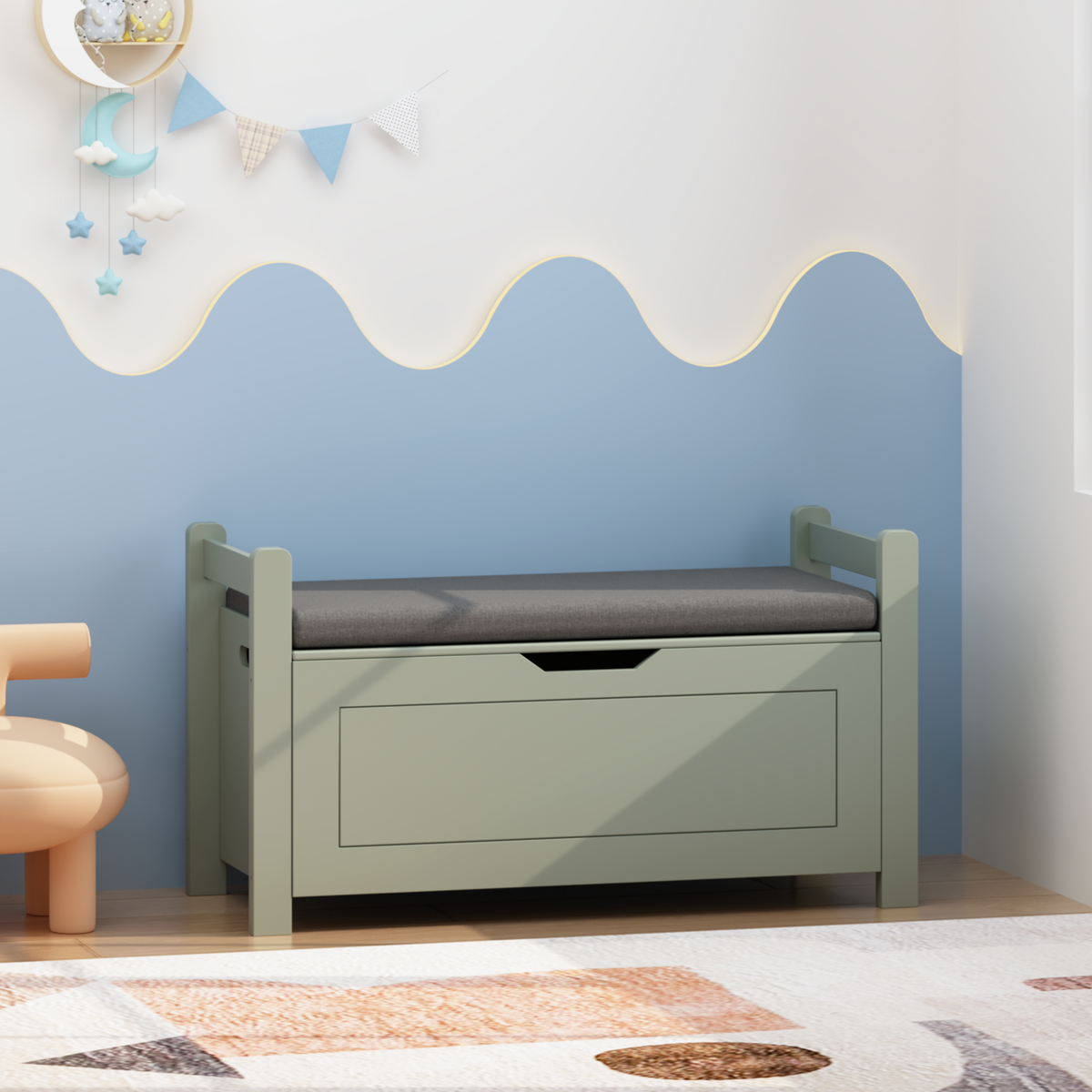 Kids Toy Box Chest with Cushion Seat