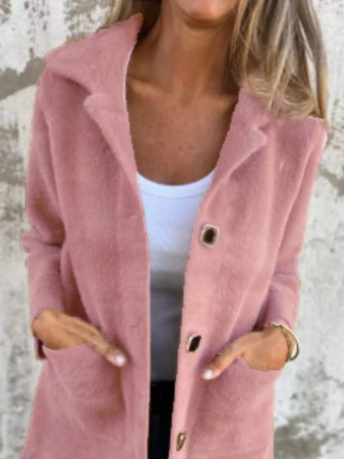 Full Size Button-Down Long Sleeve Longline Coat